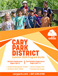 Summer Program Guide cover featuring campers and counselors from the Camp ECHO program.